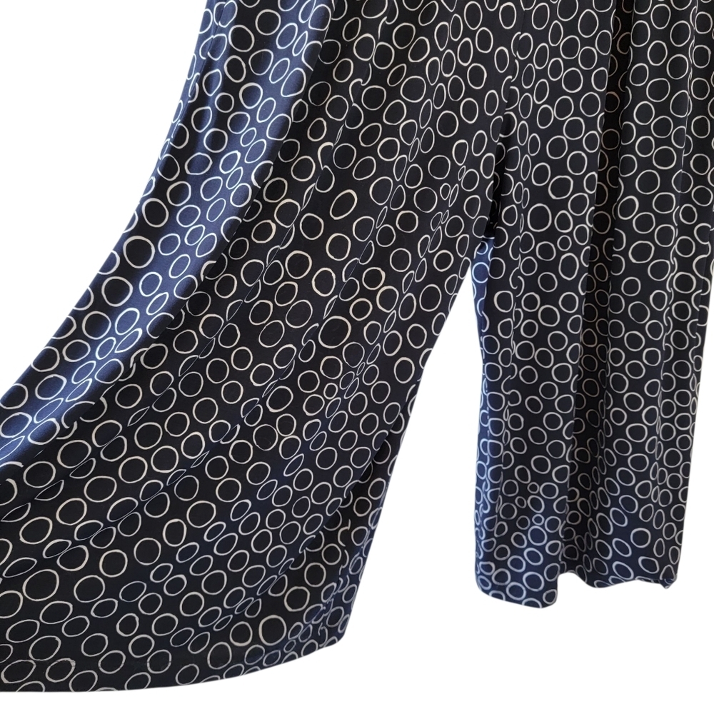 Roz & Ali Blue White Polkadot Jumpsuit Sz 16 Midi Length Bow Accent Minimalist - Picture 4 of 10
